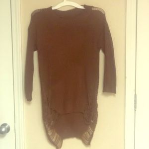 Brown ripped sweater